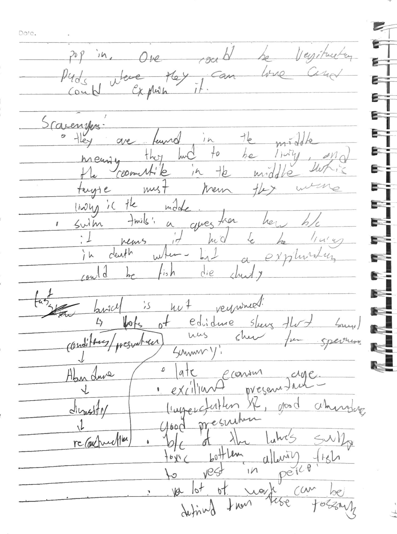 Day 2 field notes, page 2