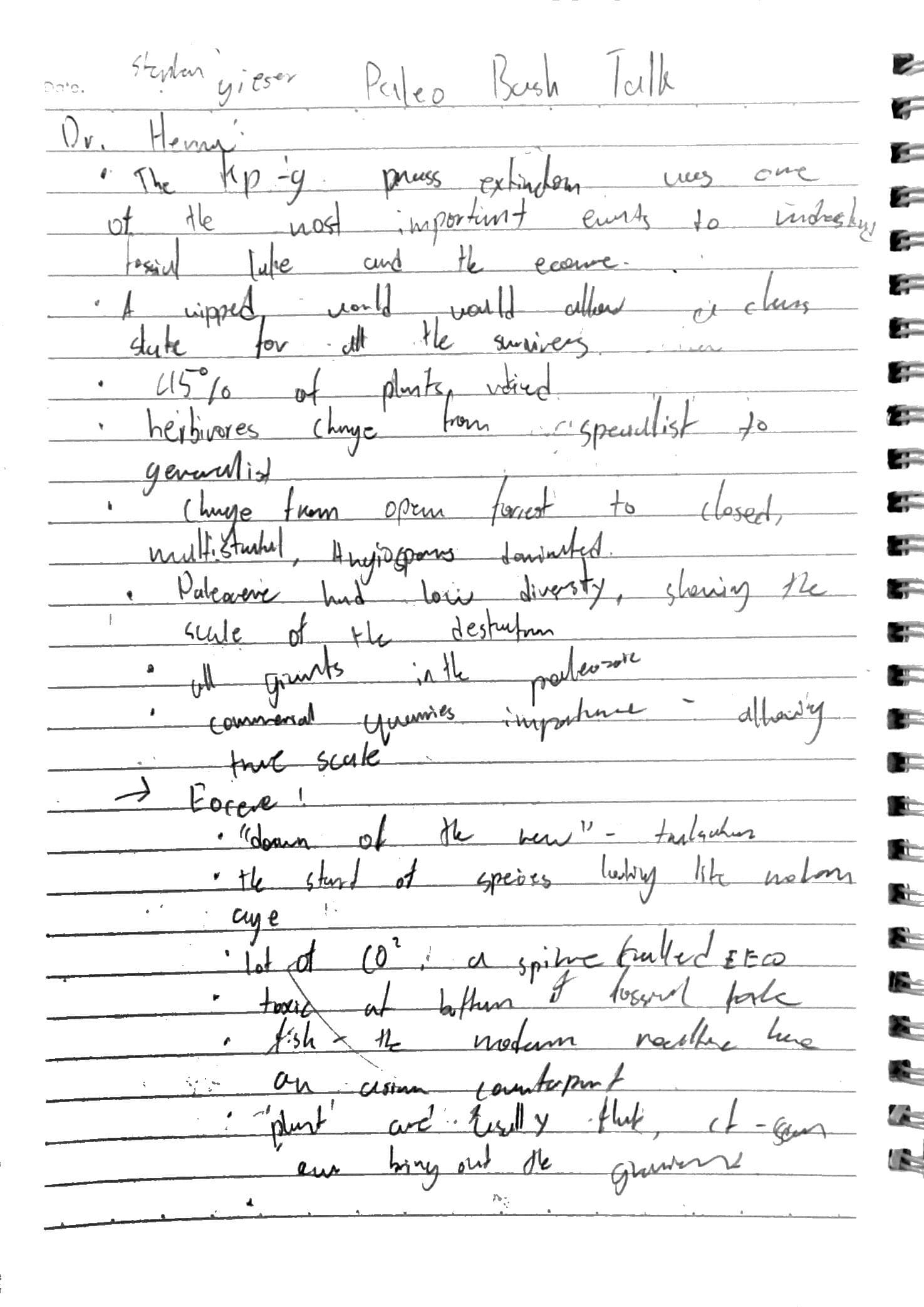 Day 4 field notes, page 1