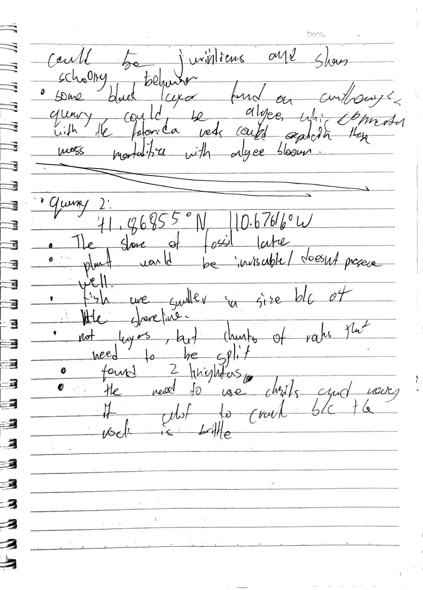 Day 6 field notes, page 2